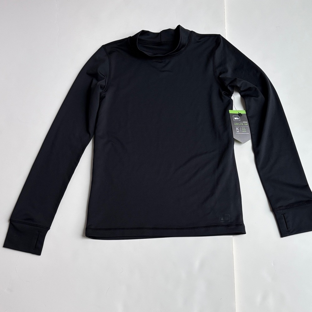 Boys REI Black Long Sleeve Kid warm base layer shirt top 14 16 winter sports NEW